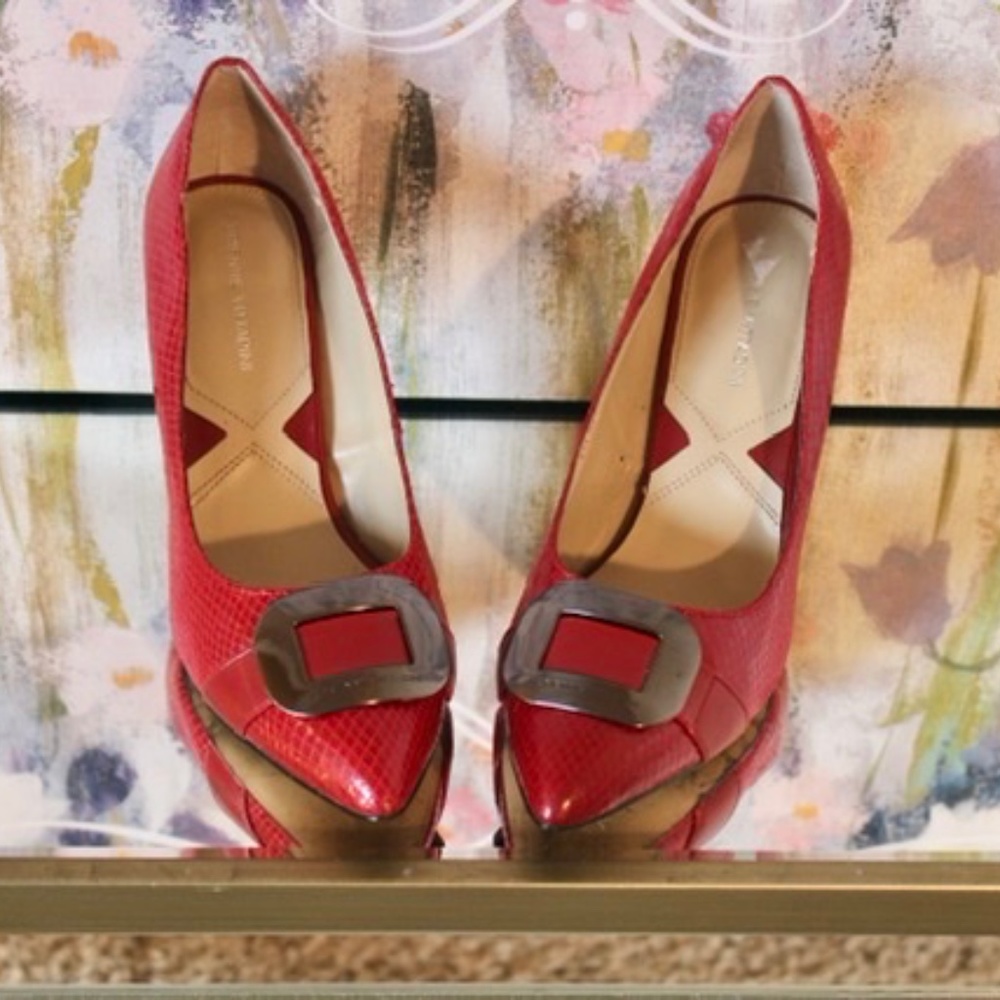 Brand: Adrienne Vittadini. Red classy heel shoe. Size 9M